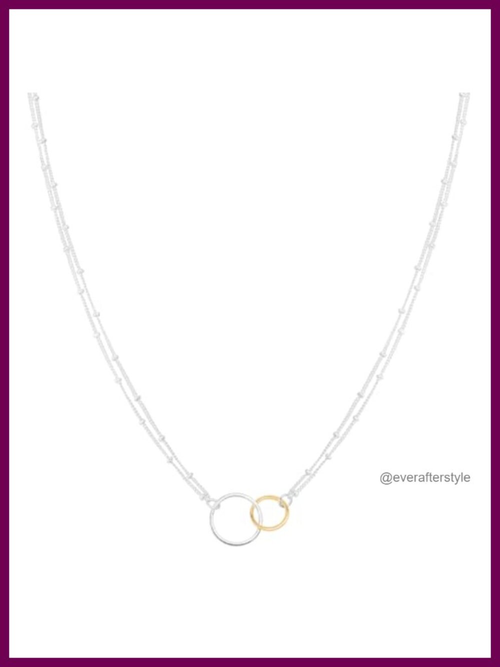 Silpada Two-Tone Sterling Silver & 14K Gold Plated Circle Link Necklace 16-18"